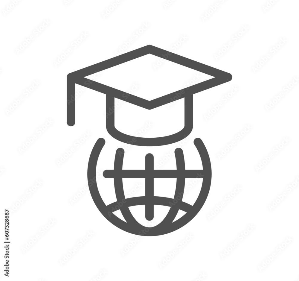Online education related icon outline and linear vector. Online education related icon outline and linear vector.