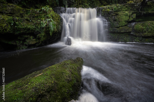 Waterfall in New Zealand forest 