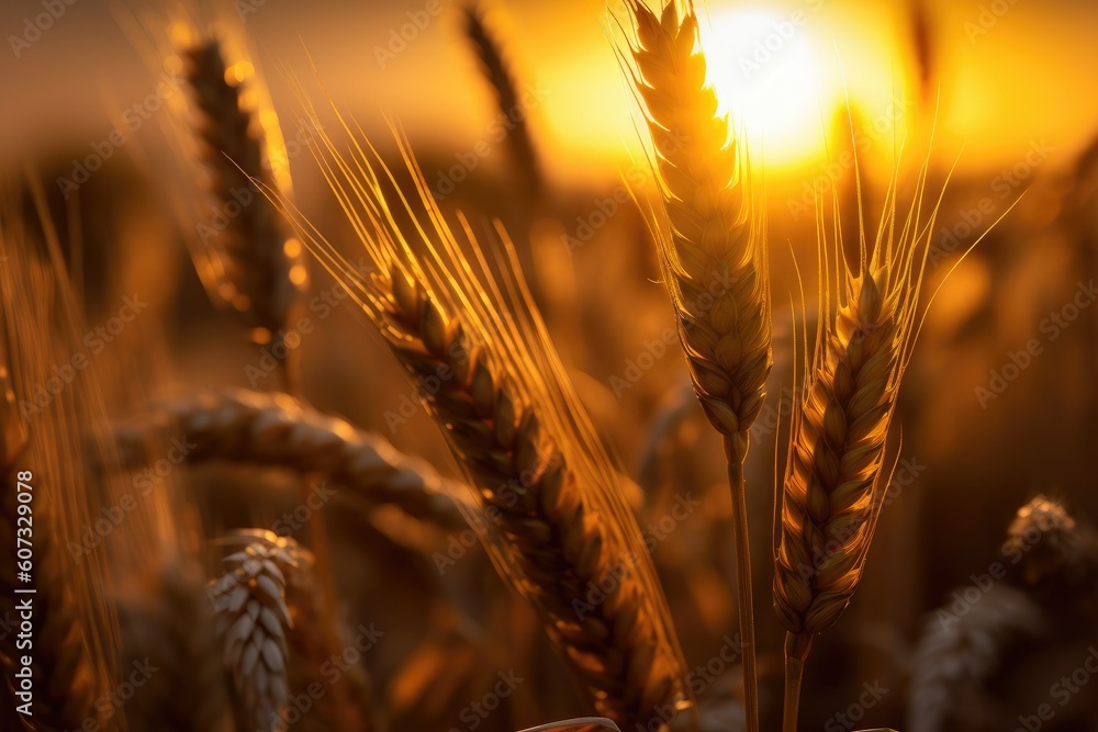 Wheat Fields in the Warmth of a Sunset