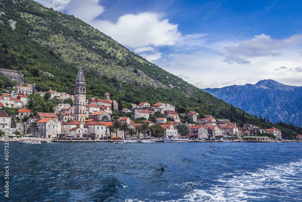 Perast historical town in Kotor Bay on Adriatic Sea, Montenegro