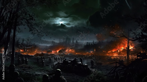 Military Game Artwork at Night