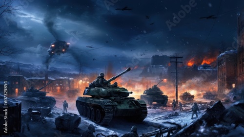 Military Game Artwork at Night