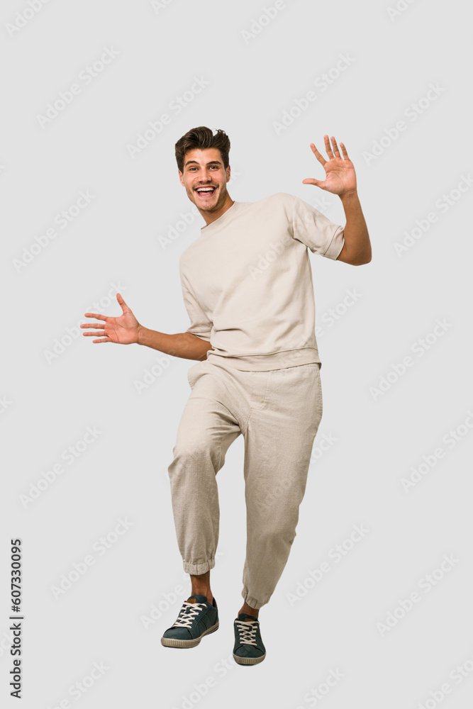 Young caucasian man full body isolated on white background Young caucasian man full body isolated on white background