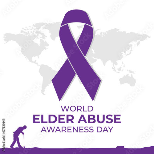 World Elder Abuse Awareness Day vector. Abused seniors with stick illustration suitable for poster, banner vector template design.