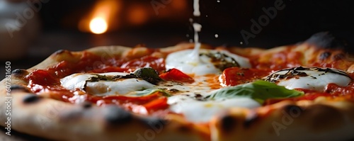A Tasty Neapolitan Pizza Closeup Generative AI