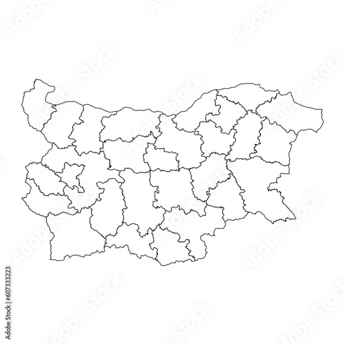 Bulgaria map with provinces. Vector illustration.