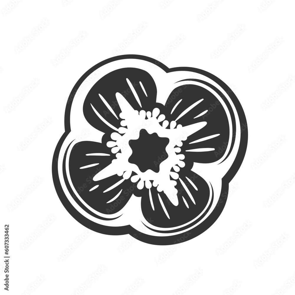 Obraz premium Vintage bell pepper isolated on white background. Bell pepper in retro style. Vector illustration