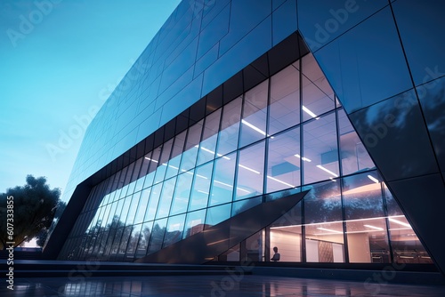 A building with a glass facade Generative Ai