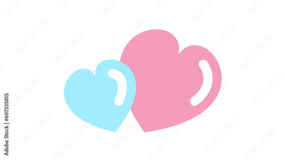 Hearts, Valentines Day animated icon on white background.
Hearts, Valentines Day animated icon on white background.
