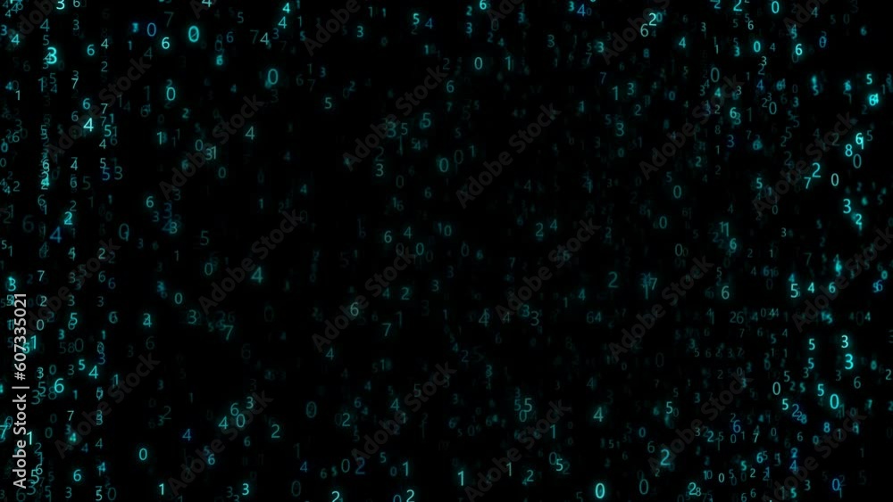 Digital technology theme background, with cloud of running digits Digital technology theme background, with cloud of running digits
