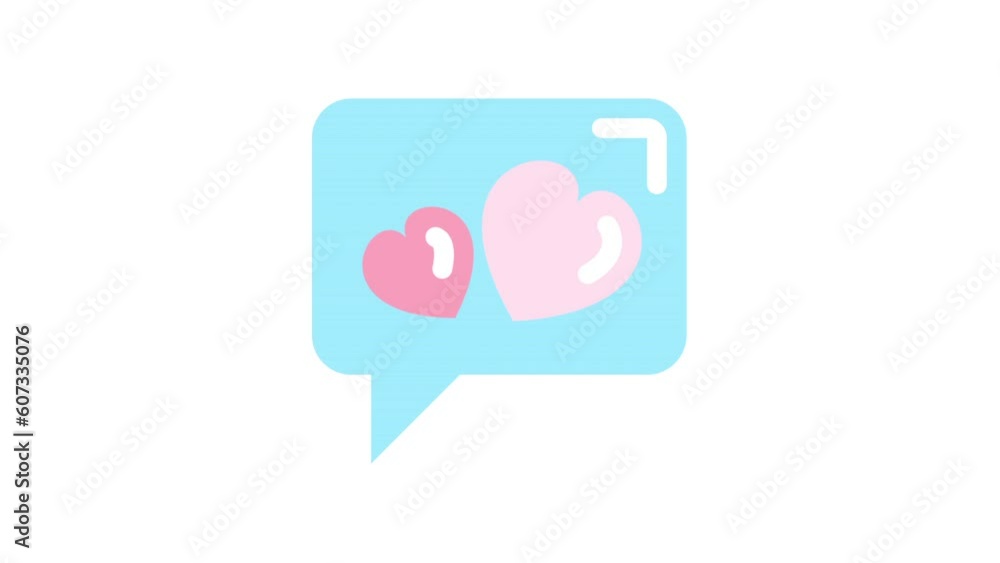 Speech Bubble, Valentines Day animated icon on white background.
Speech Bubble, Valentines Day animated icon on white background.