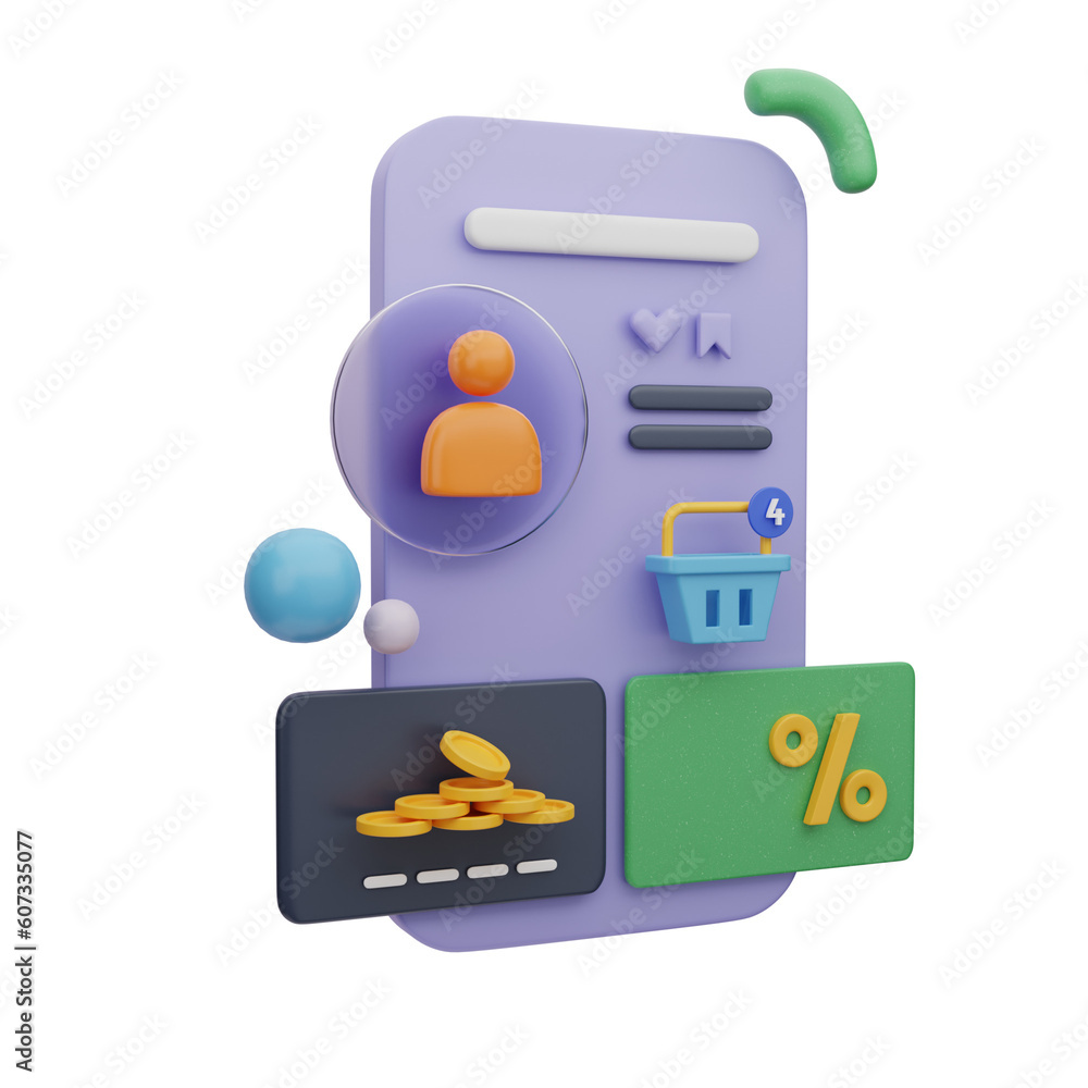 Shopping Cart 3D Illustration