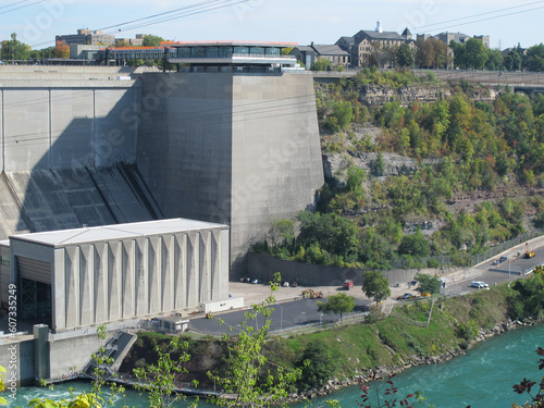 Foto Niagara river Power plant station. Ontario. Canada.