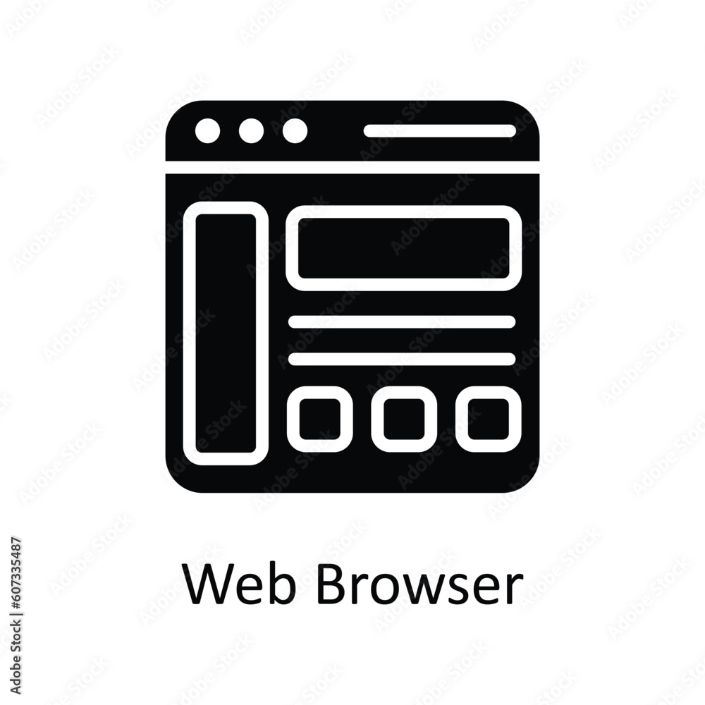 Web Browser Vector Solid Icon Design illustration. Seo and web Symbol on White background EPS 10 File Web Browser Vector Solid Icon Design illustration. Seo and web Symbol on White background EPS 10 File
