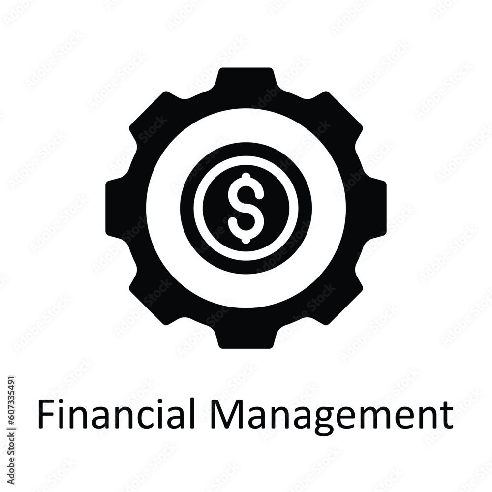 Obraz premium Financial Management Vector Solid Icon Design illustration. Seo and web Symbol on White background EPS 10 File