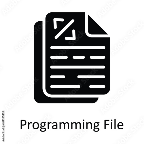Programming File Vector Solid Icon Design illustration. Seo and web Symbol on White background EPS 10 File