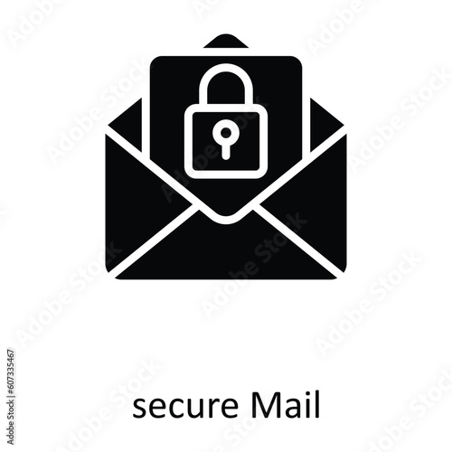 secure Mail Vector Solid Icon Design illustration. Seo and web Symbol on White background EPS 10 File