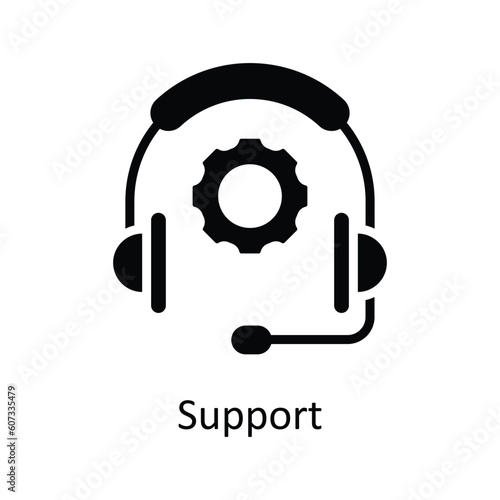 Support Vector Solid Icon Design illustration. Seo and web Symbol on White background EPS 10 File