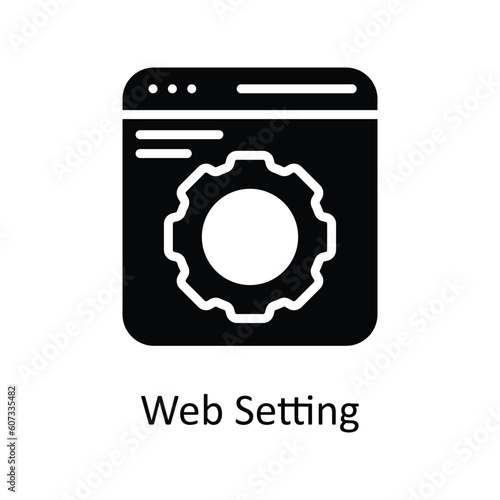 Web Setting Vector Solid Icon Design illustration. Seo and web Symbol on White background EPS 10 File