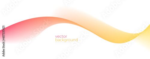 Flowing color curve shape with soft gradient vector abstract background, relaxing and tranquil art, ease and tranquil image.