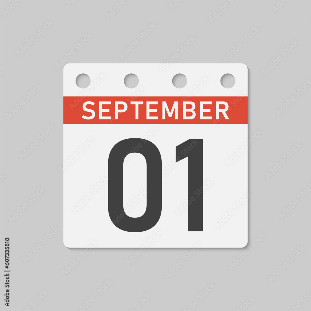 Icon page calendar day - 1 September Icon page calendar day - 1 September