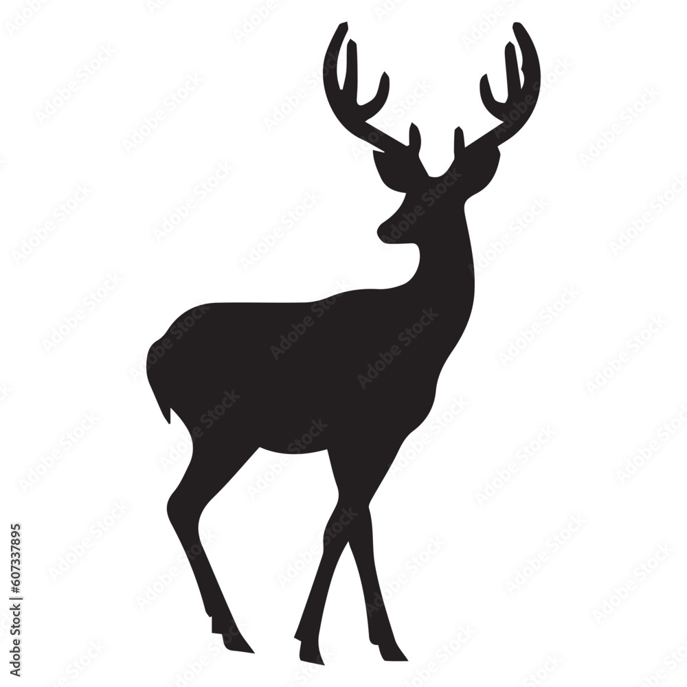 Obraz premium This is a Deer vector Silhouette, Deer silhouette vector, deer black and white vector