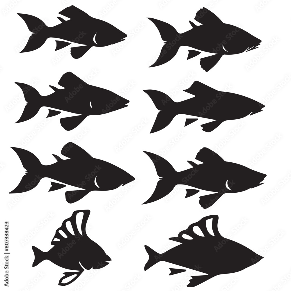 Fototapeta premium This is a Fish Vector Silhouette, fish vector silhouette.