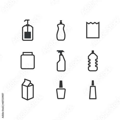 packaging icons  mono vector symbols