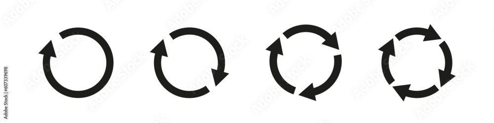Circle arrow vector icon. Recycling icon. Vector illustration Circle arrow vector icon. Recycling icon. Vector illustration