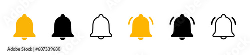 Notification bell icon vector set. Alarm symbol. Stock vector EPS 10
