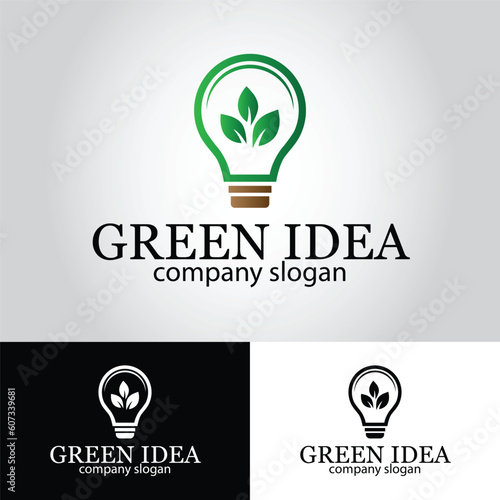 Green Idea Business Vector Logo Design Template