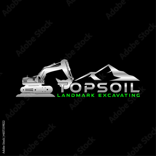 Topsoil Landmark Excavating business logo design