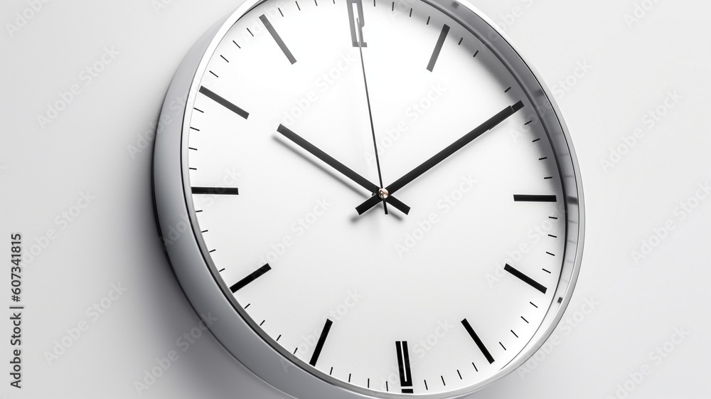 Wall clock isolated on white Generative AI Wall clock isolated on white Generative AI