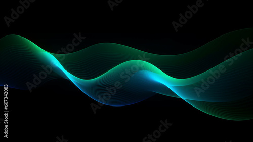abstract green wave light background