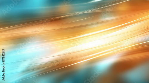 gold and blue abstrac waves and lines of light technology background