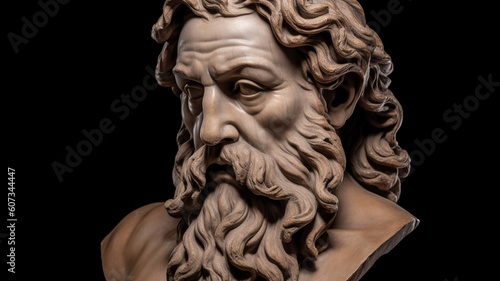Head of greek god sculpture statue of a man Generative AI