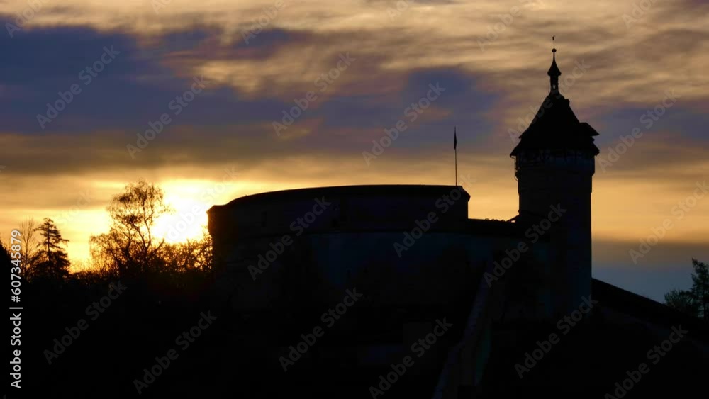 The Munot Castle of Schaffhausen in Sunrise in Switzerland. The Munot Castle of Schaffhausen in Sunrise in Switzerland.