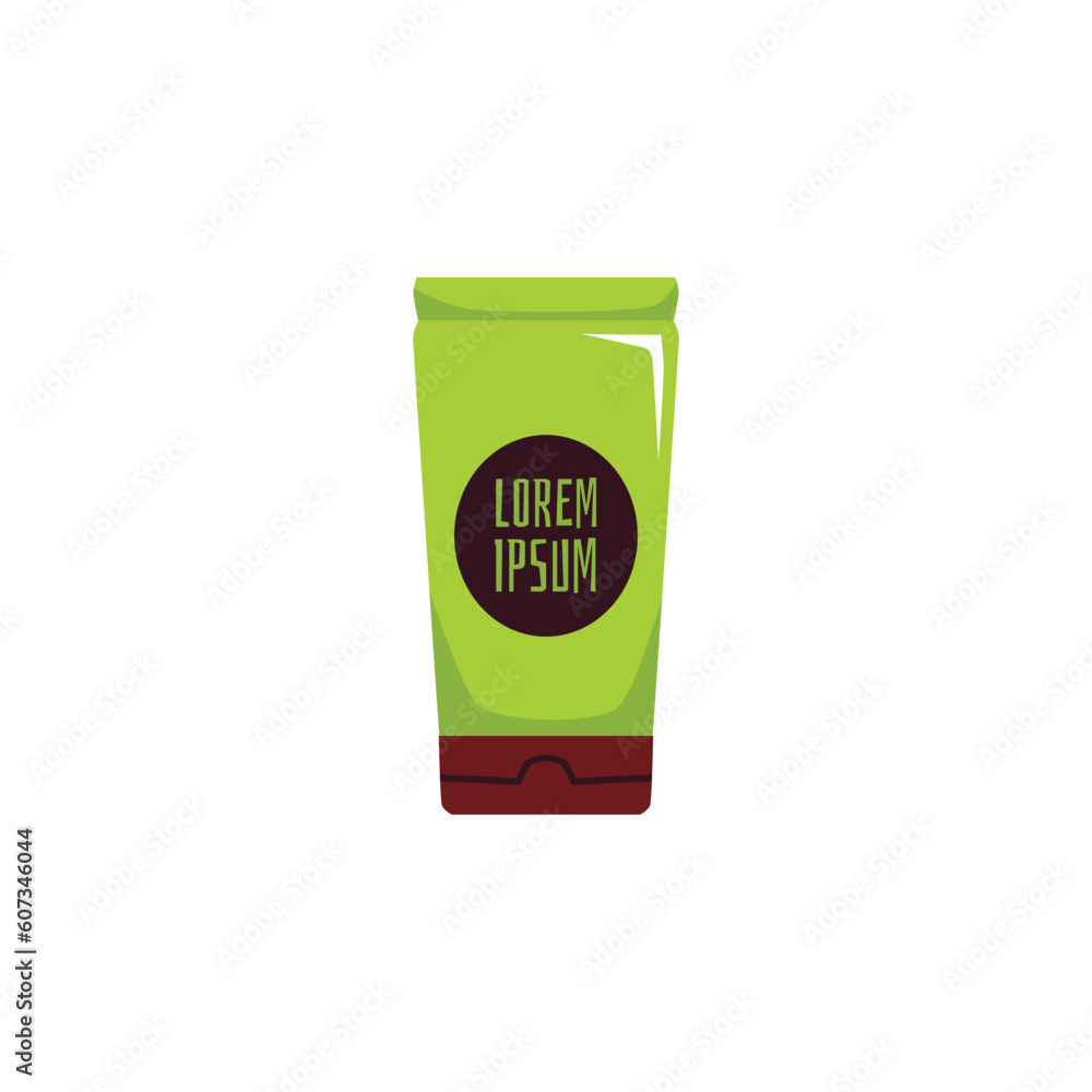 Body lotion or cream tube icon flat vector illustration isolated on white. Body lotion or cream tube icon flat vector illustration isolated on white.