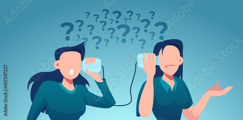 Vector of two women have a difficult communication
