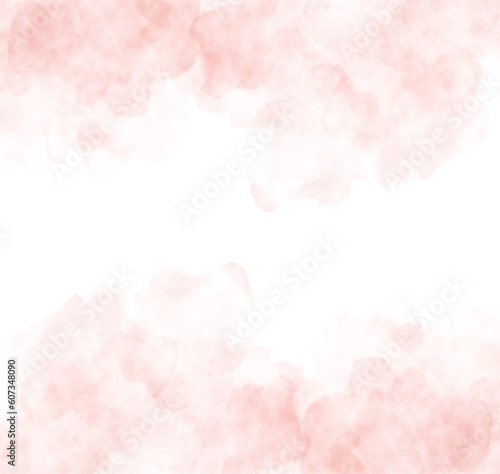light pastel pink Watercolor background brush texture banner © Natsicha