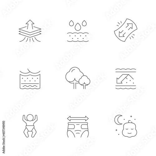 Set line icons of diaper