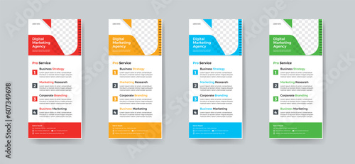 Modern creative corporate business dl flyer or rack card layout concept background flyer brochure cover template for grow up your business to the next level