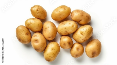 potatos with white background top view Created With Generative AI Technology
