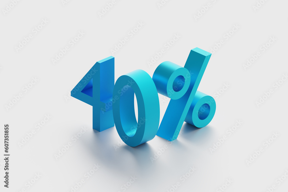 40 percent isometric text over white background 40 percent isometric text over white background