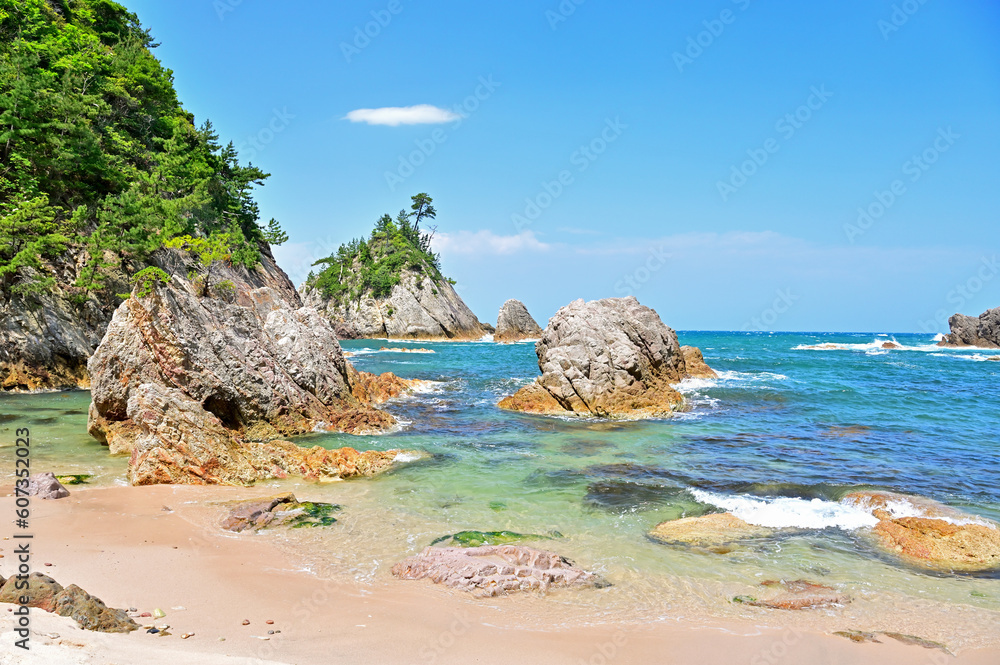 Naklejka premium 浦富海岸鴨ヶ磯の景色 鳥取県岩美町
