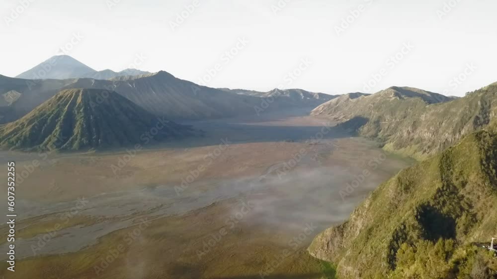 Aerial view of the peak of Mount Bromo in Malang, East Java, Indonesia Aerial view of the peak of Mount Bromo in Malang, East Java, Indonesia