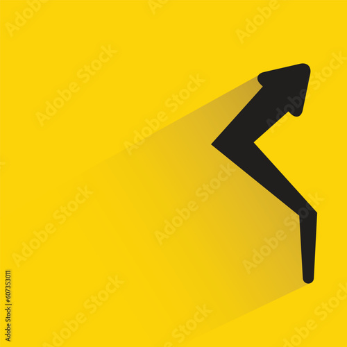 turn up arrow symbol on yellow background