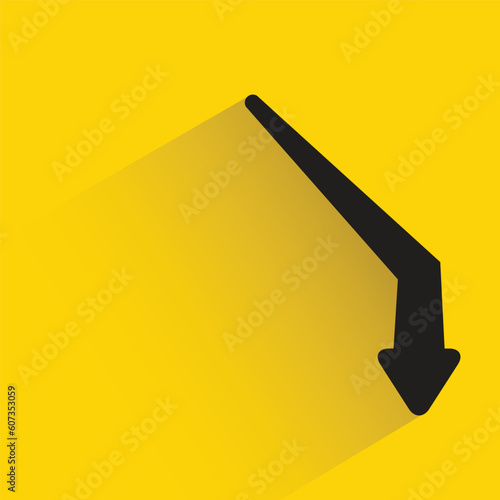 turn down arrow symbol on yellow background