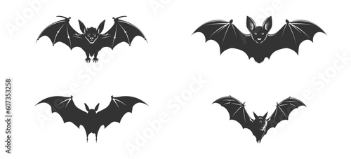 Bat icon set. Vector illustration.