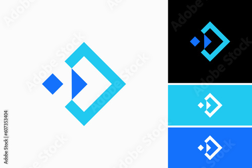 square with arrow forward logo vector premium template